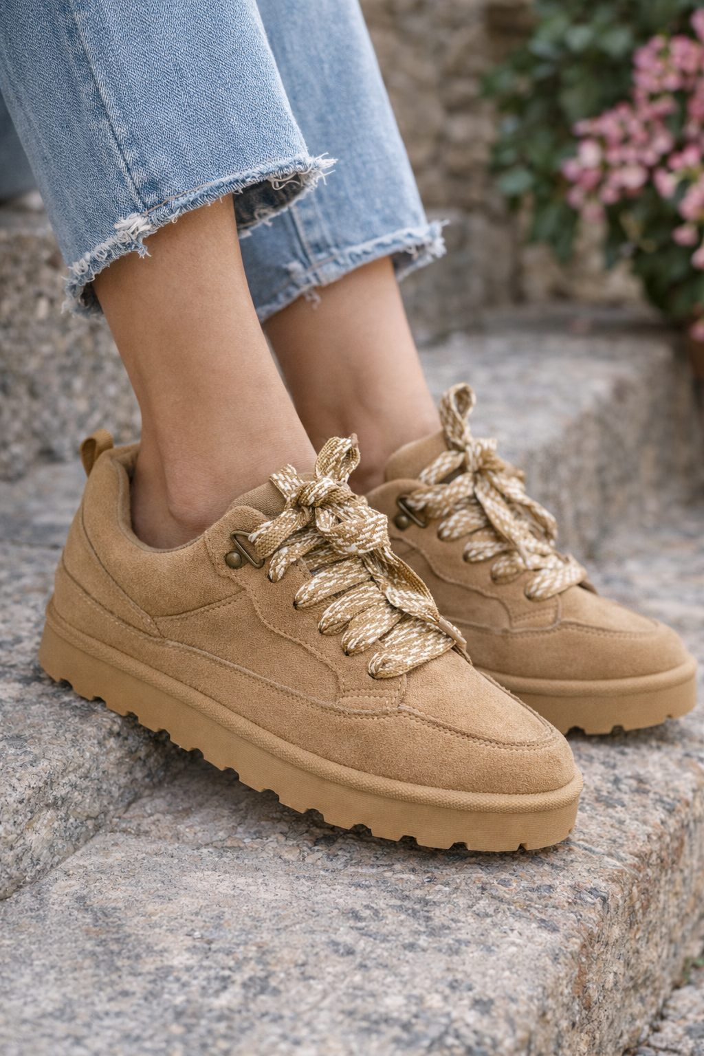 Warme schoen met veters