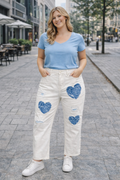 Witte spijkerbroek met ♥️