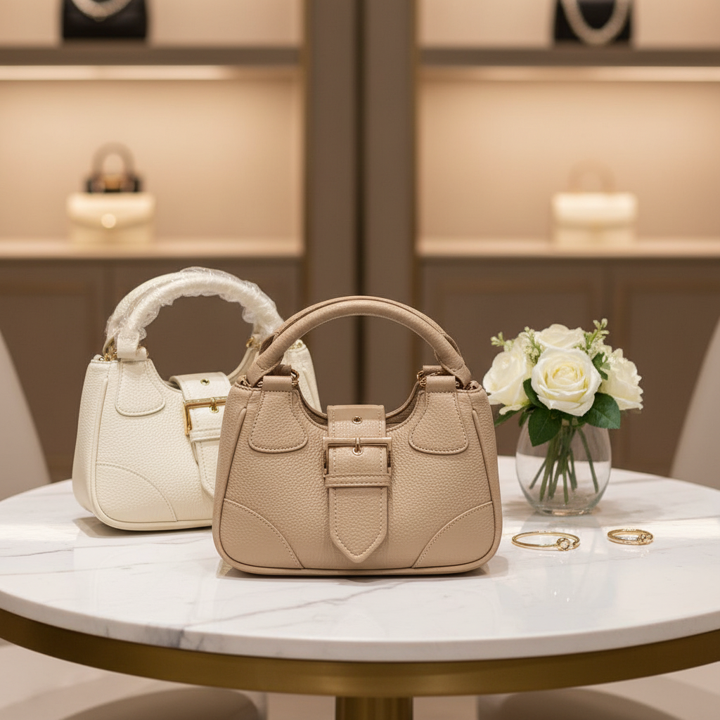 Leuke handtas met grote gesp